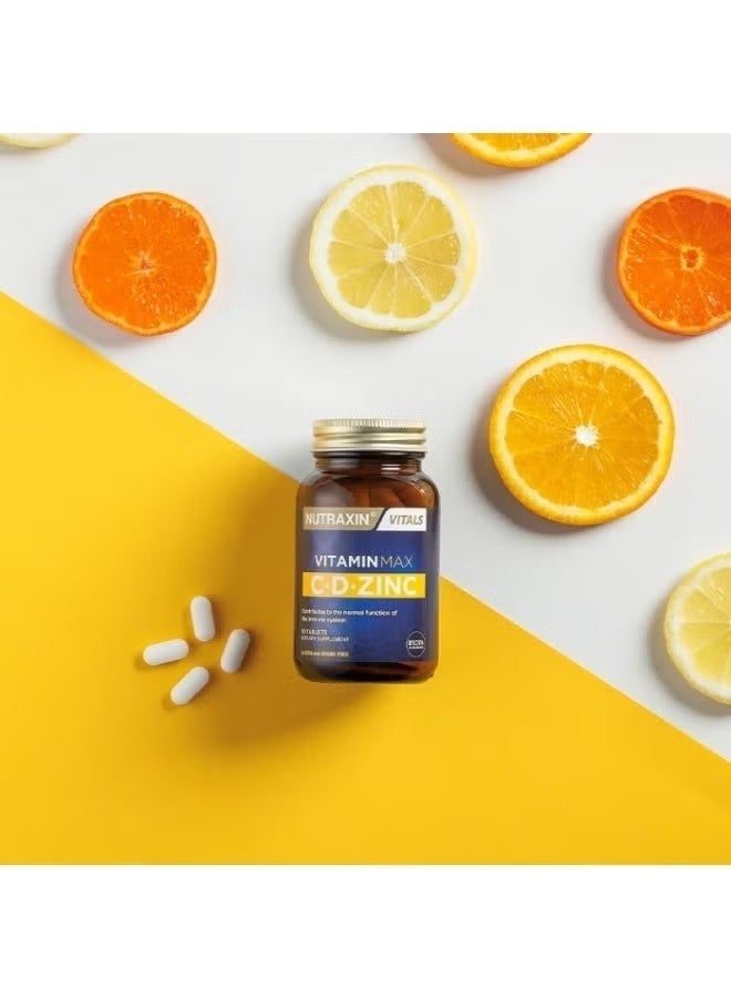 Nutraxin Vitamin Max C-D-Zinc Food Supplement Containing Multivitamins and Multimineral, 60 Tablets - Image 3